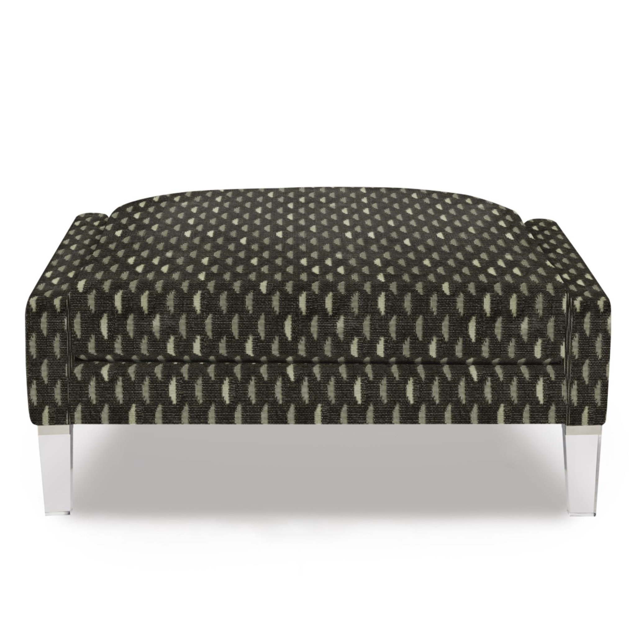 Patterned ottoman on a white background
