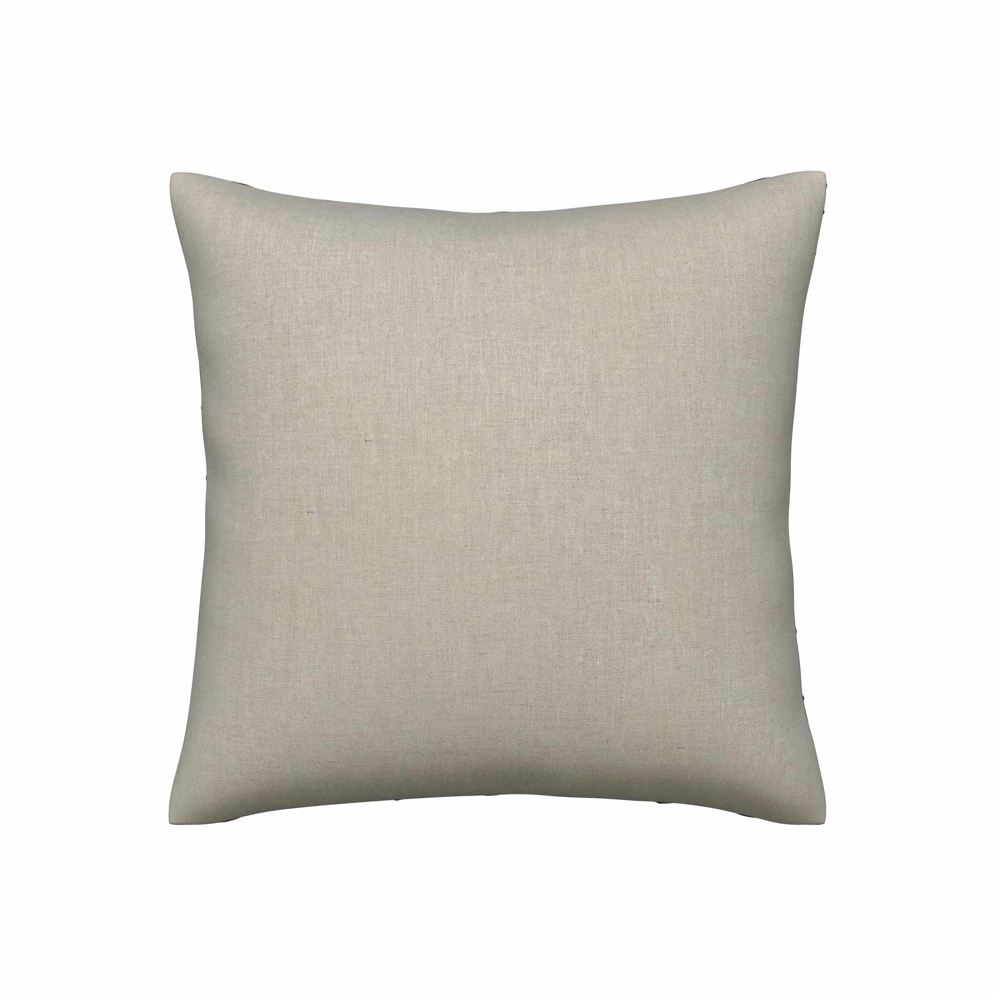 A square-shaped throw pillow with a plain gray color on white background.