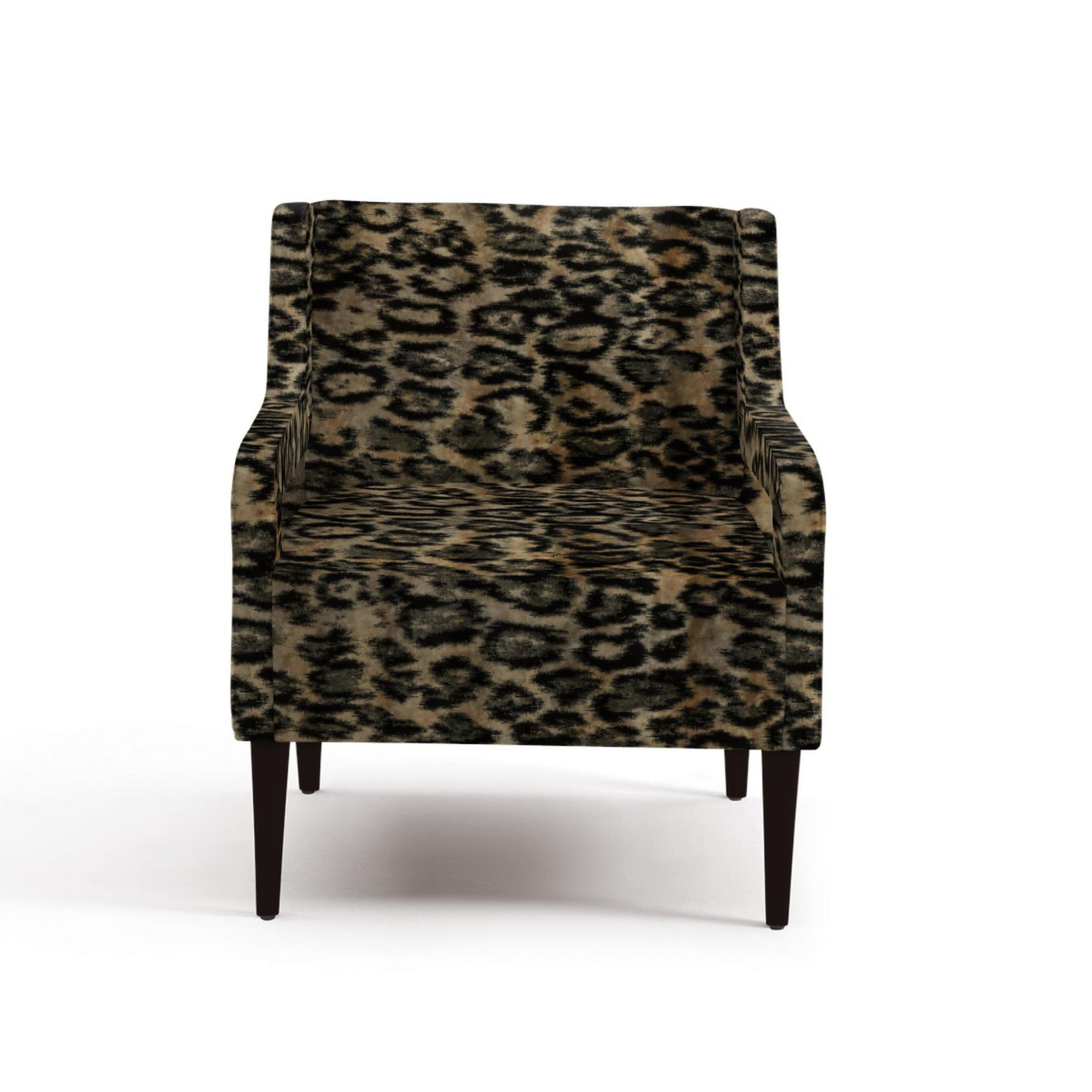 Chair with leopard print pattern on a white background