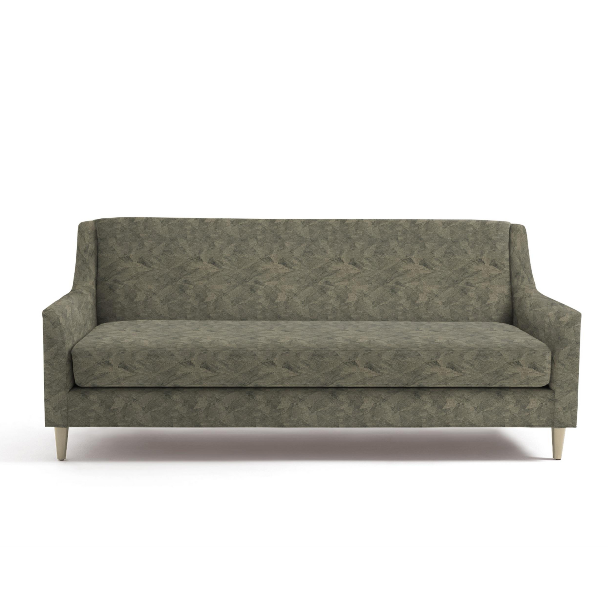 Gray patterned sofa on a white background