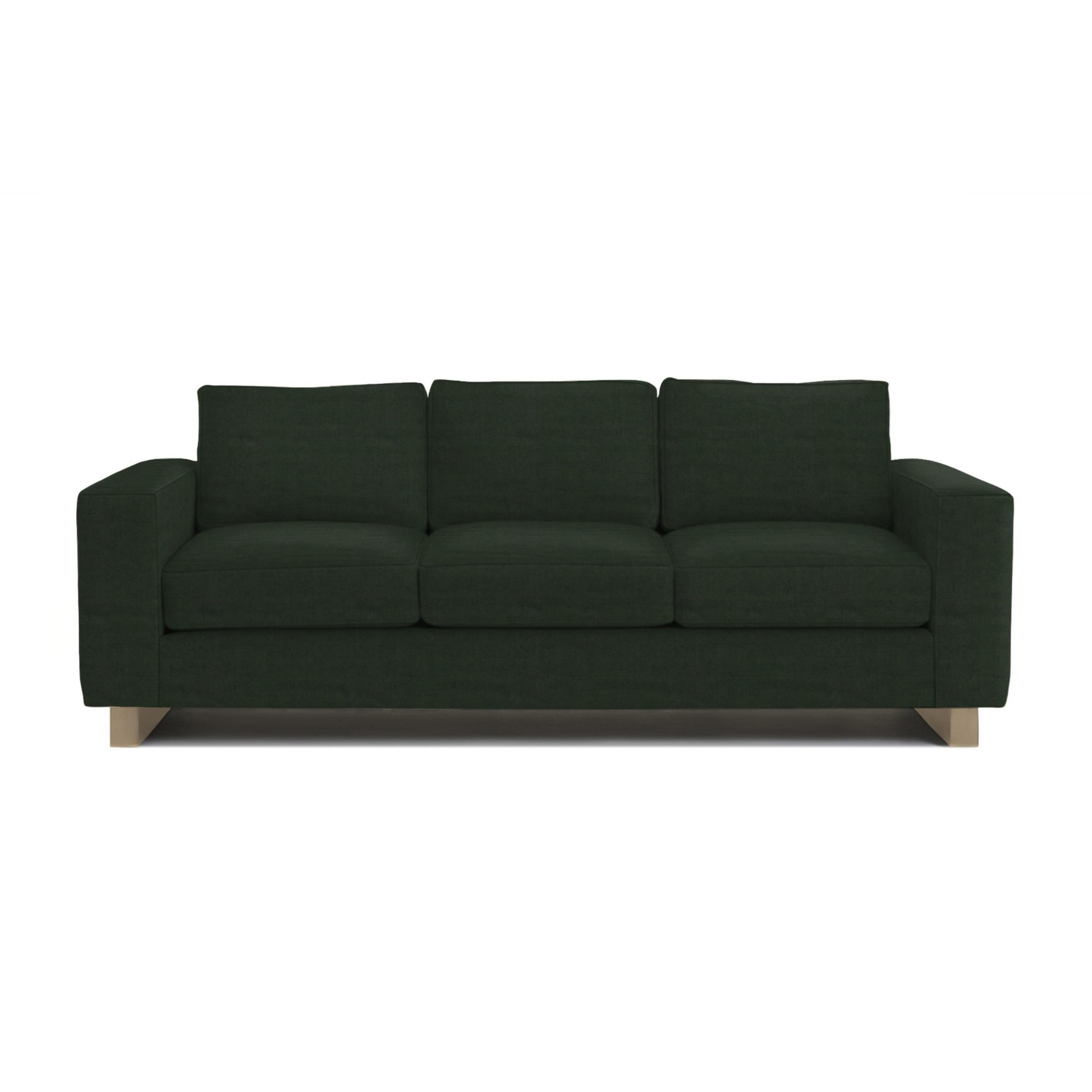 Dark green sofa on a white background