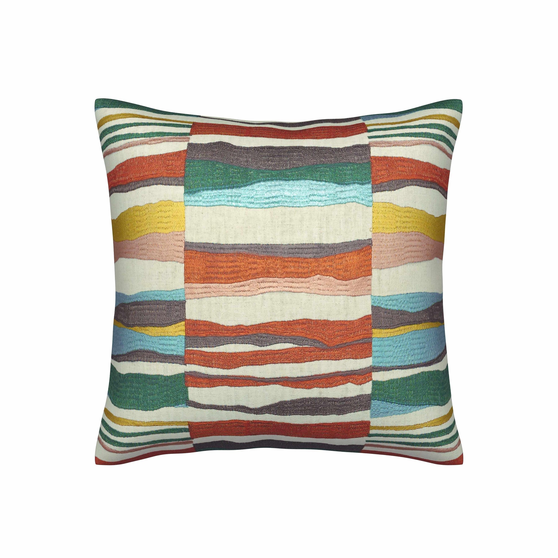 Phoenix Stripe Pillow Set in Mineral Slope by Fineza – soft decorative striped pillows displayed on white background.