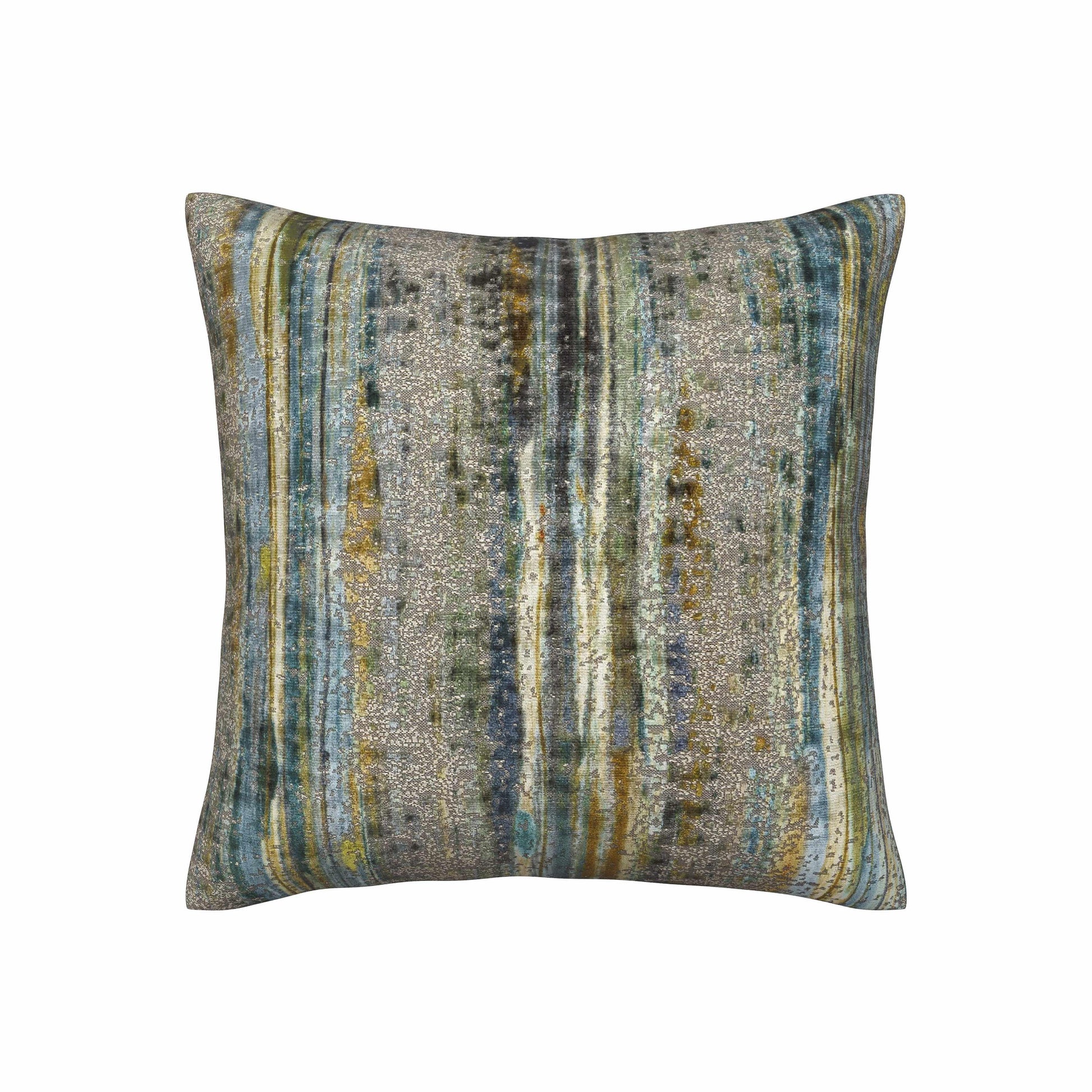 Brushstroke Velvet Pillow Set in Aegean by Fineza – soft decorative velvet pillows displayed on white background.