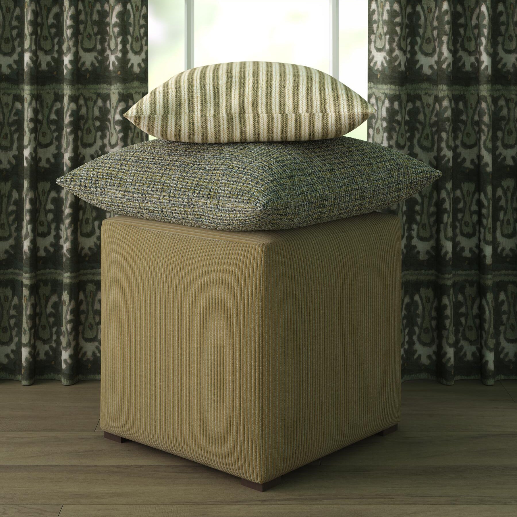 Belva Stripe Pillow Set in Charcoal-FineZa2