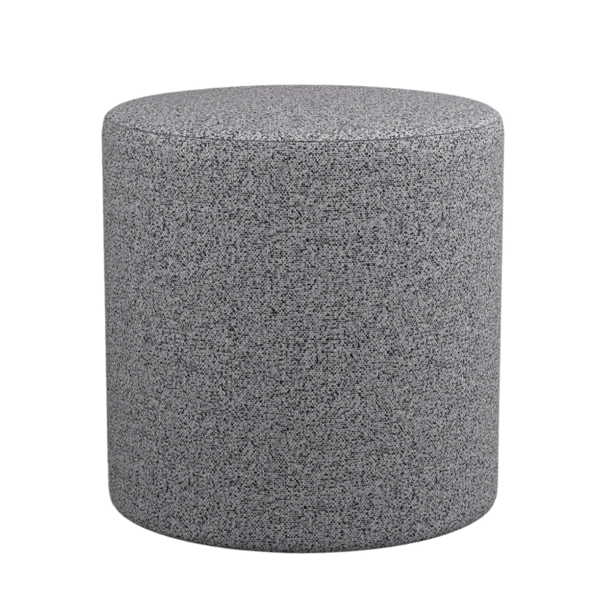 Corleone Ottoman in Barzini Black by Fineza – full-size upholstered ottoman displayed on white background.