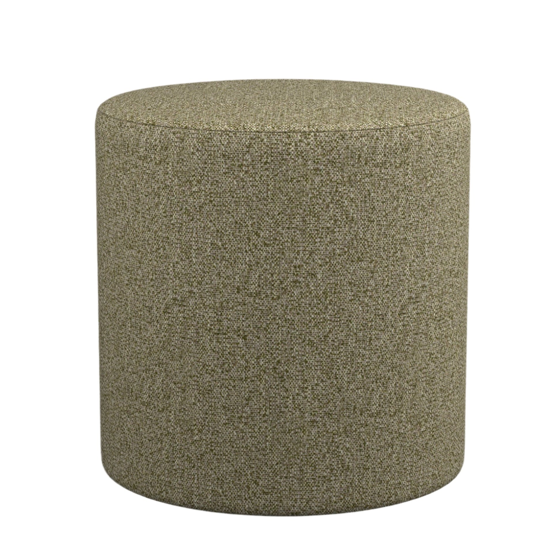 Corleone Ottoman in Puzo Green by Fineza – full-size upholstered ottoman displayed on white background.