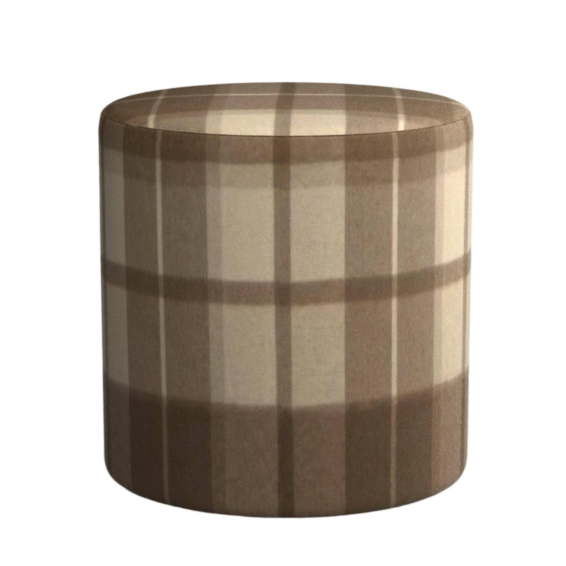 Interiors Plaid Ottoman in Flyn Camel - Fineza