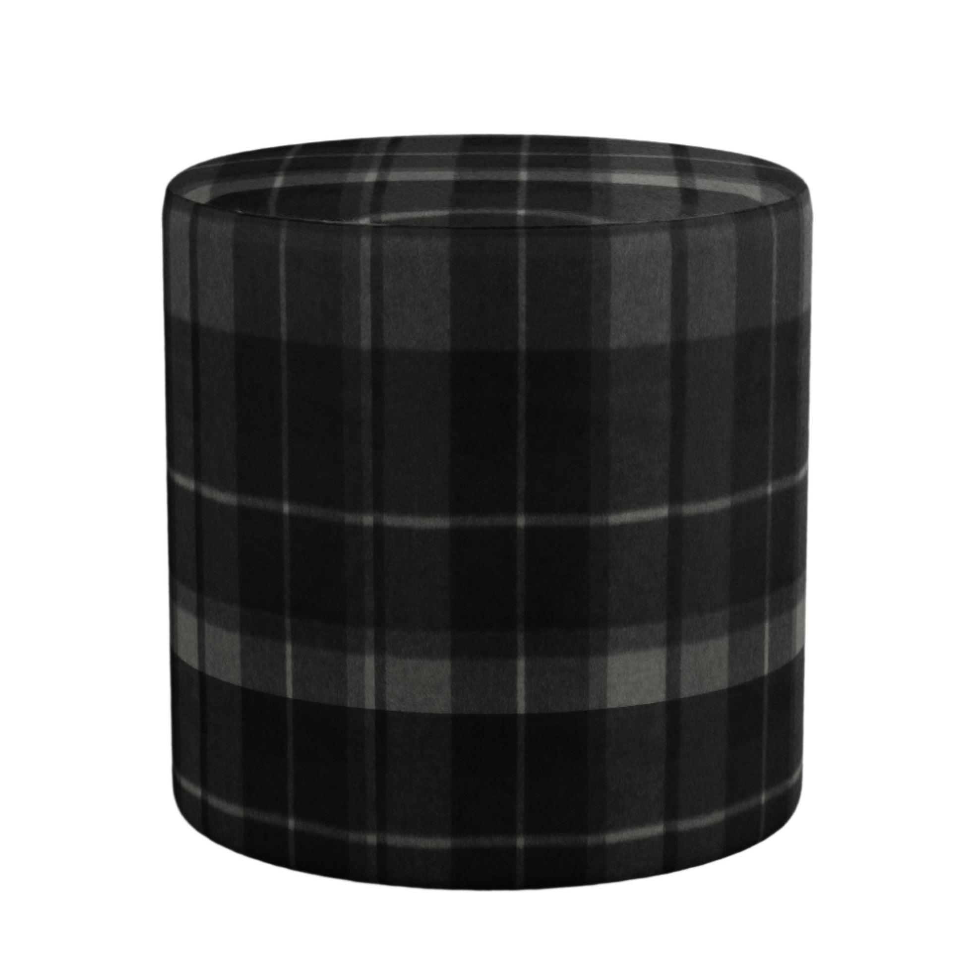 Interiors Plaid Ottoman in Eve Black by Fineza – full-size plaid upholstered ottoman .