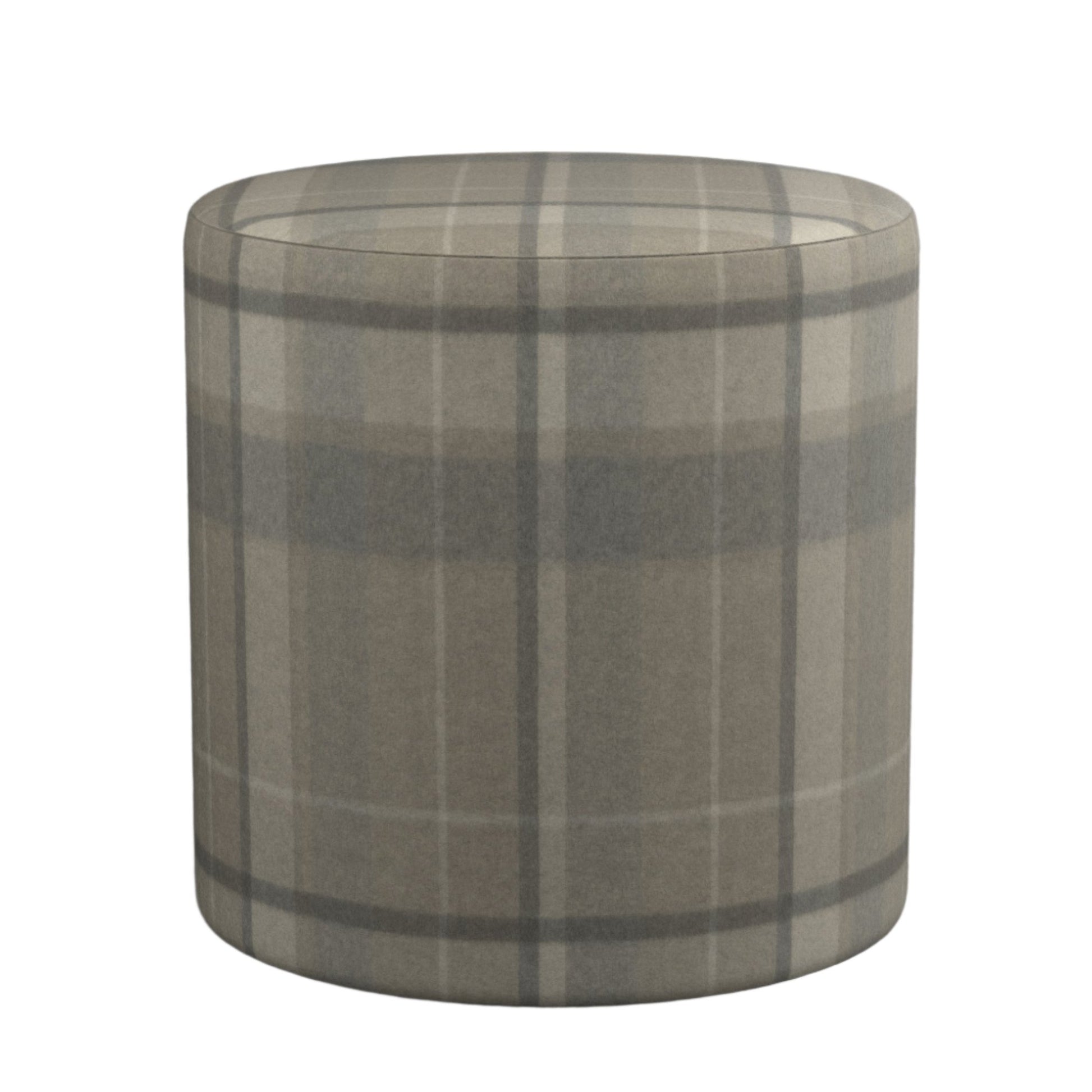 Interiors Plaid Ottoman in Joey Cashmere - Fineza