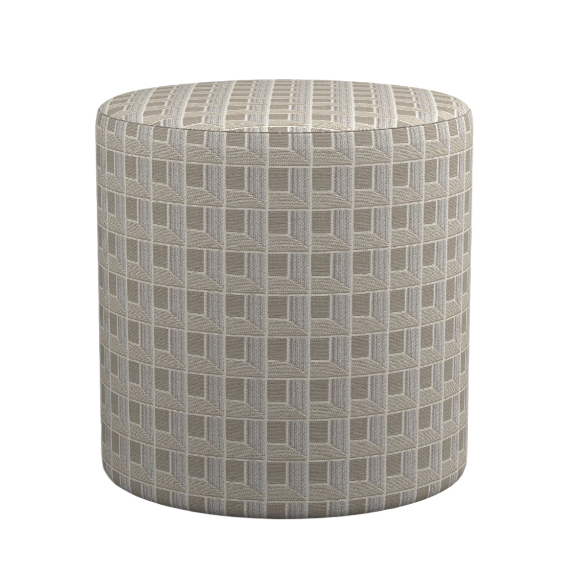 Shoot the Moon Ottoman in Faith White by Fineza – full-size ottoman displayed on white background.
