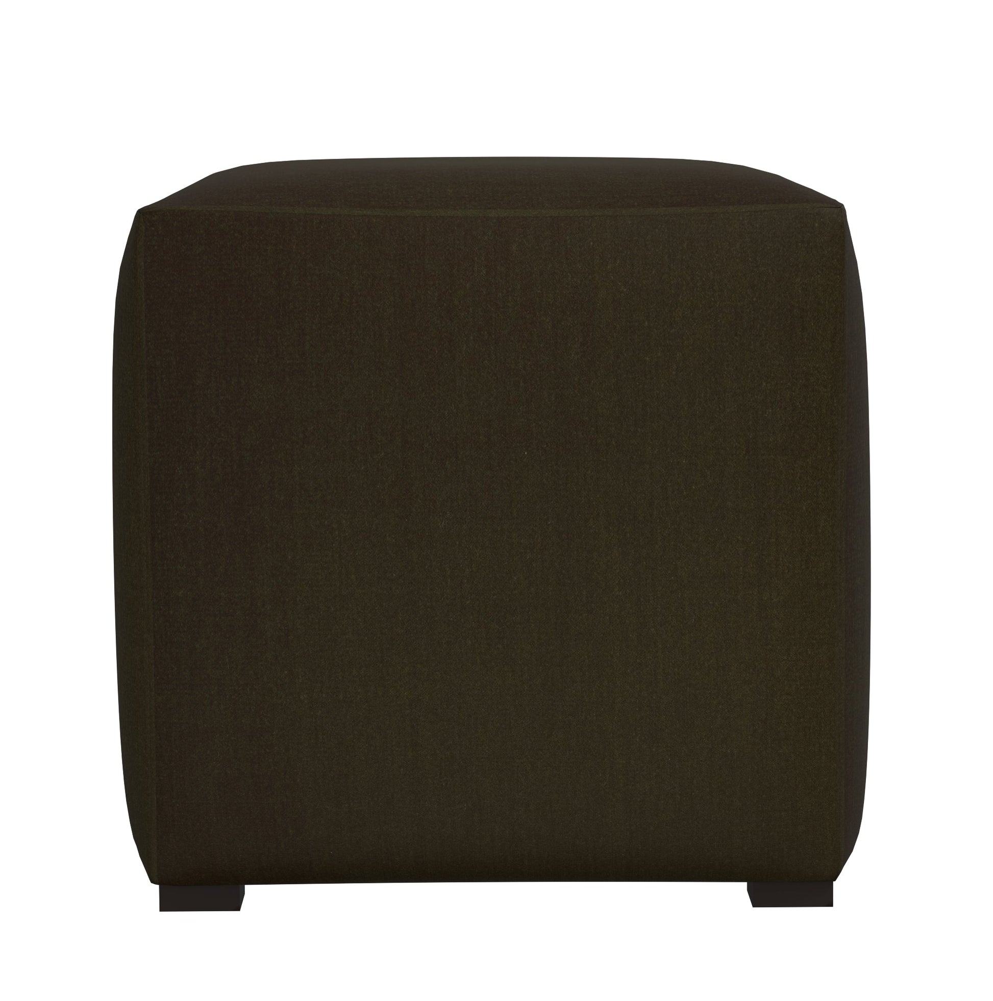 Fomo Velvet Ottoman in Olive - Fineza