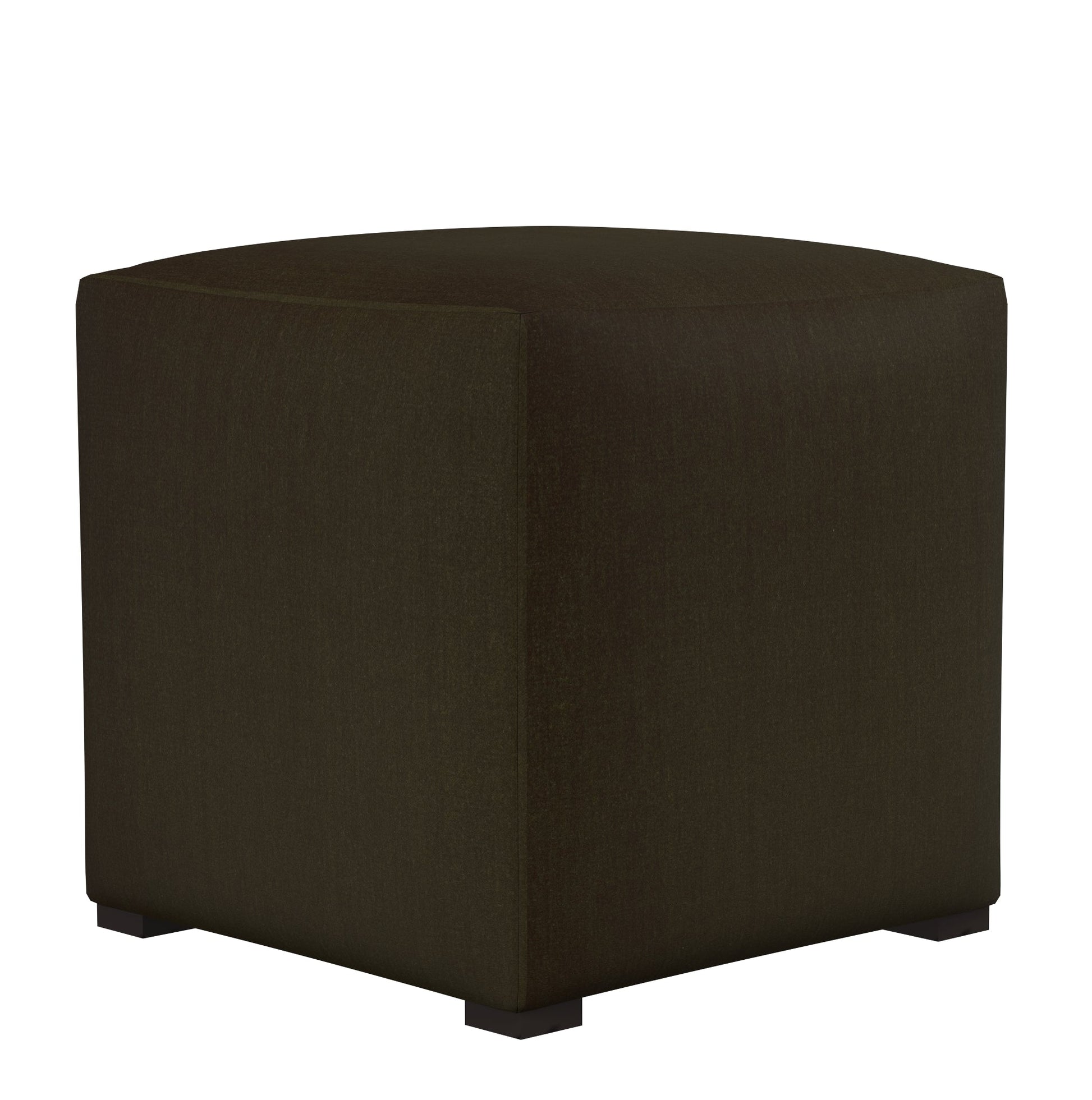 Fomo Velvet Ottoman in Olive - Fineza