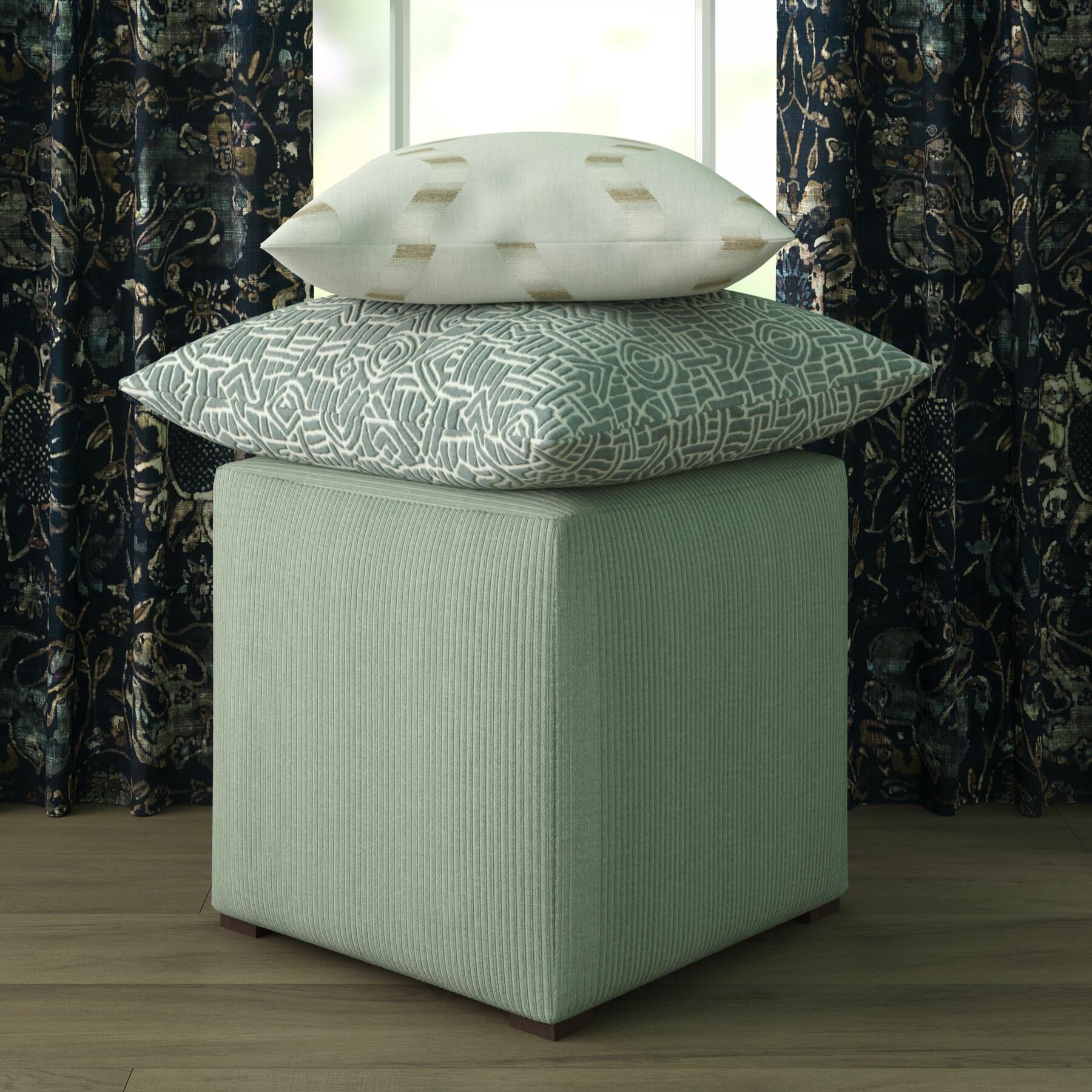 Harbour Wave Pillow in Buff - FineZa5
