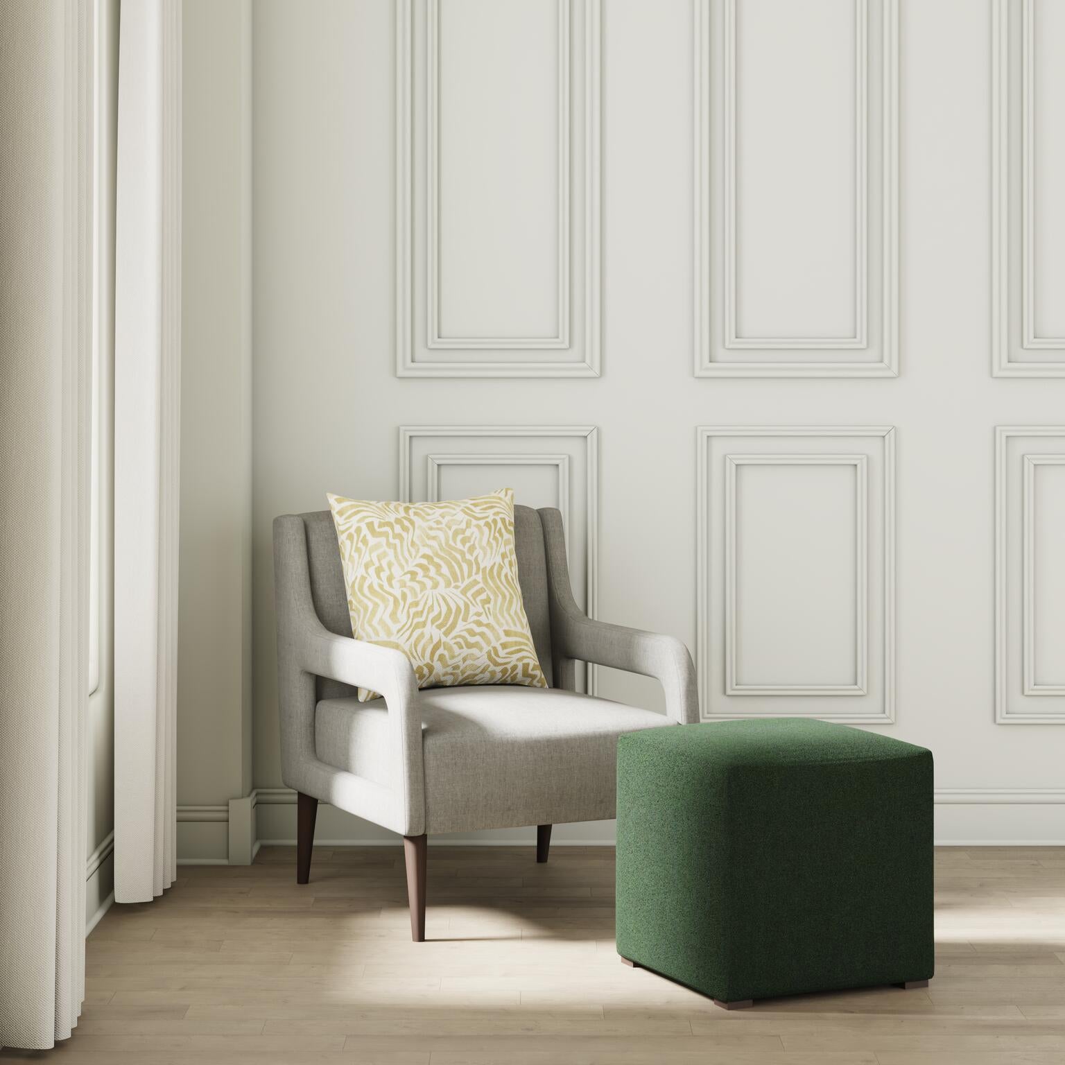 House Velour Ottoman in Pine - FineZa1