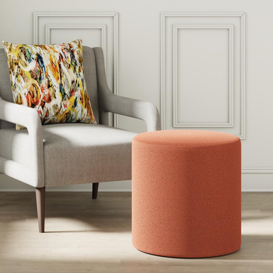 House Velour Ottoman in Salmon - FineZa4