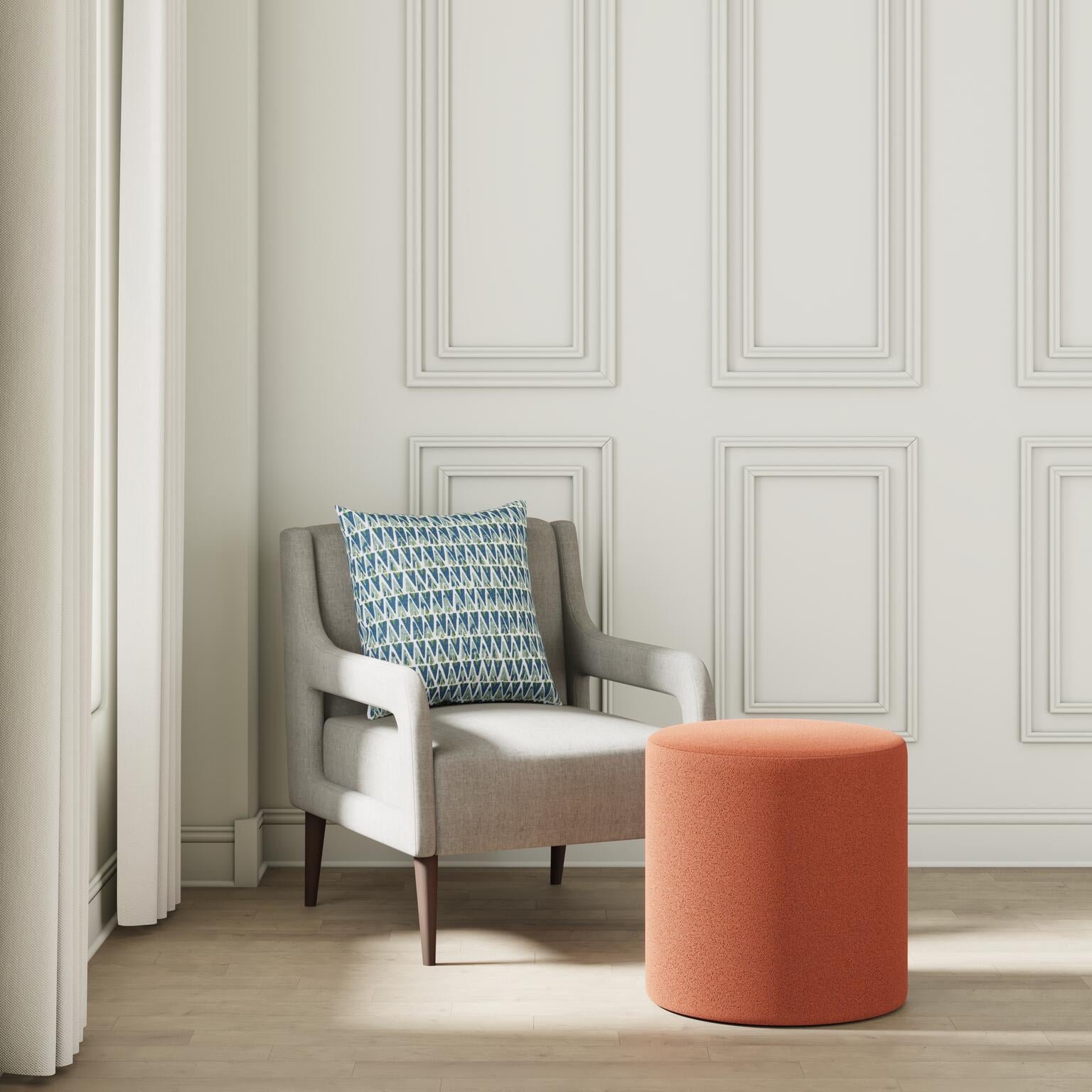 House Velour Ottoman in Salmon - FineZa5
