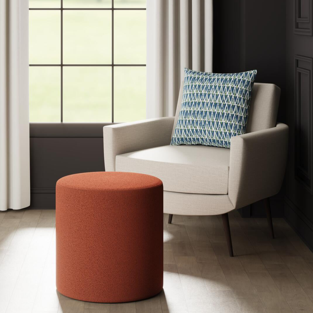 House Velour Ottoman in Salmon - FineZa9