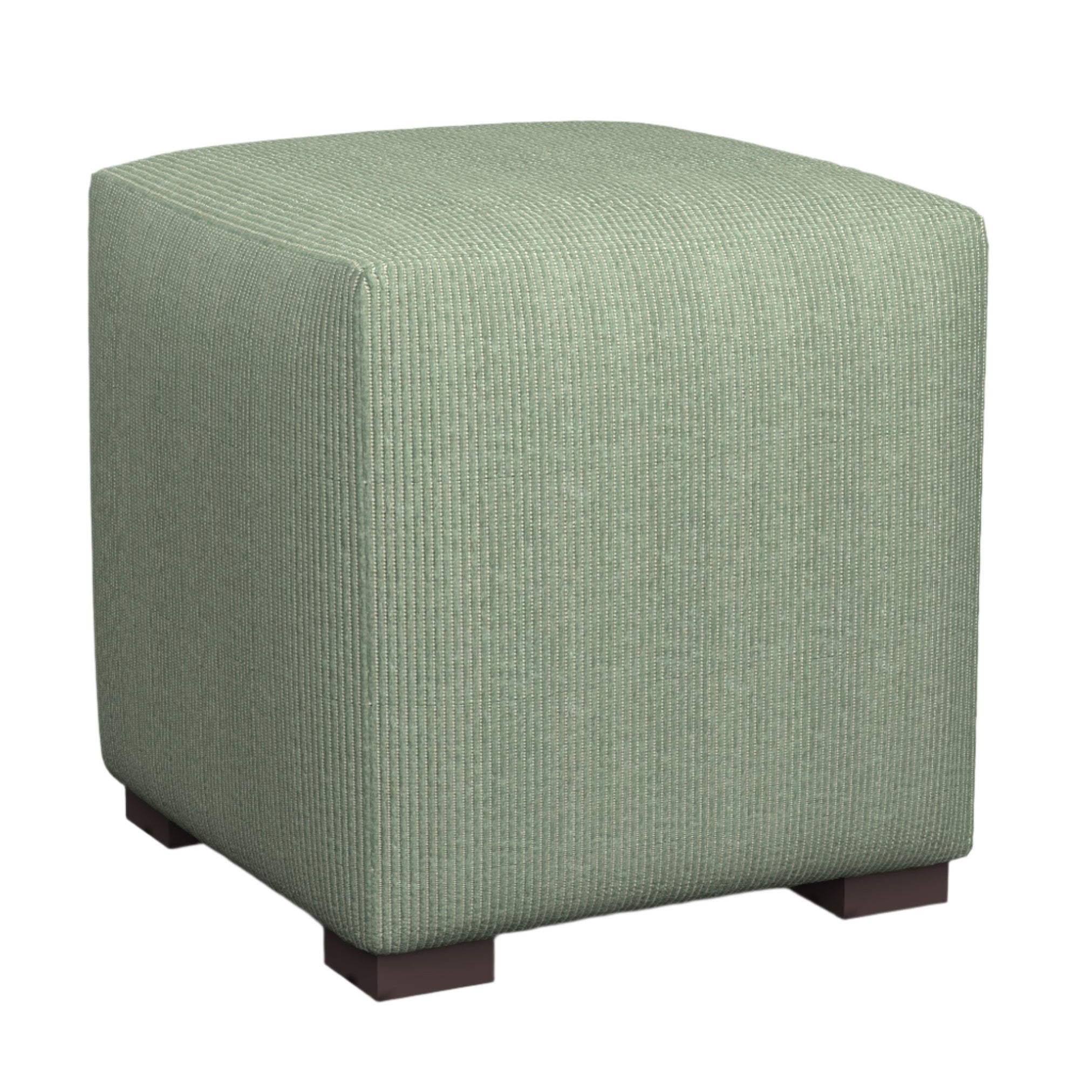 Vineyard Velvet Ottoman in Aquamarine - Fineza