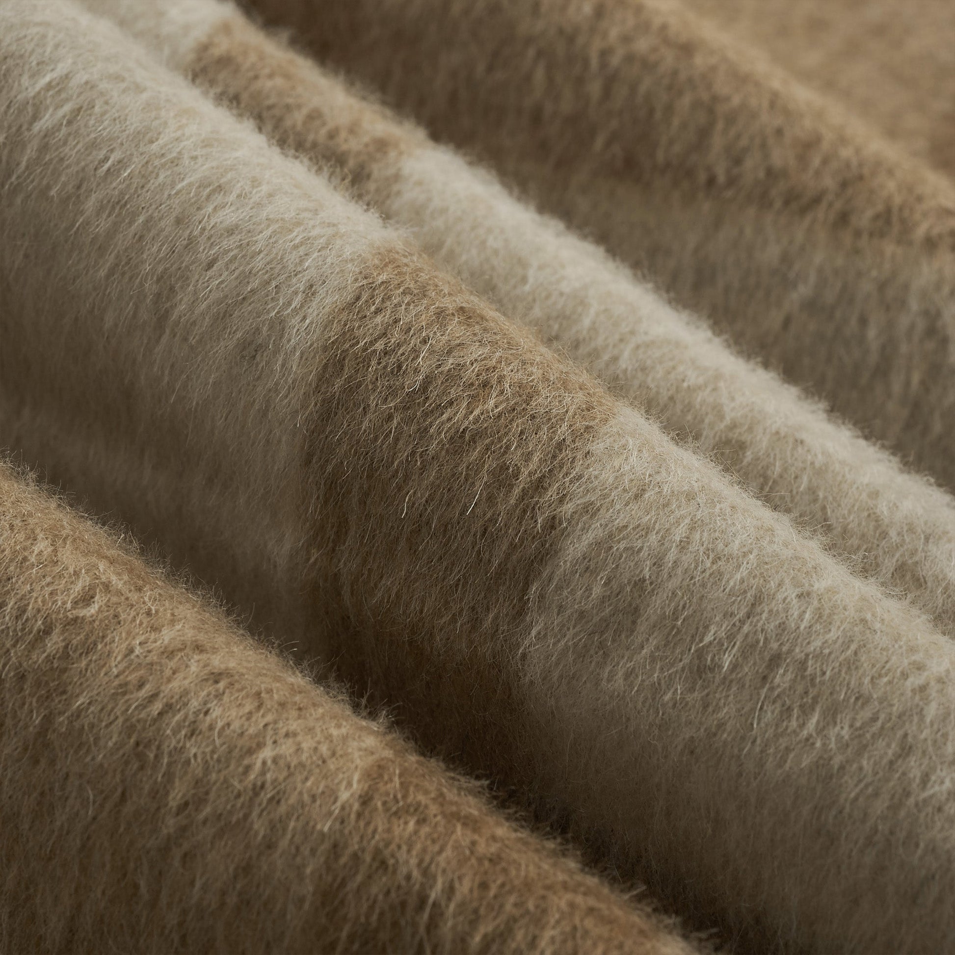 Interiors Plaid Ottoman in Flyn Camel - Fineza