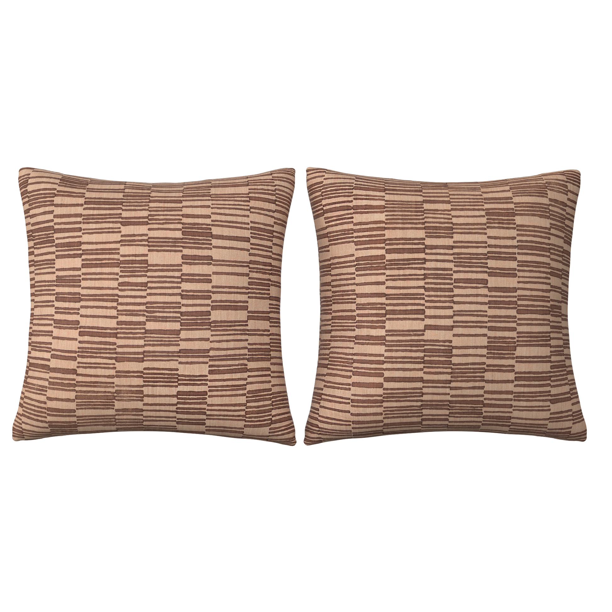 Cascading Check Pillow in Coral - Fineza