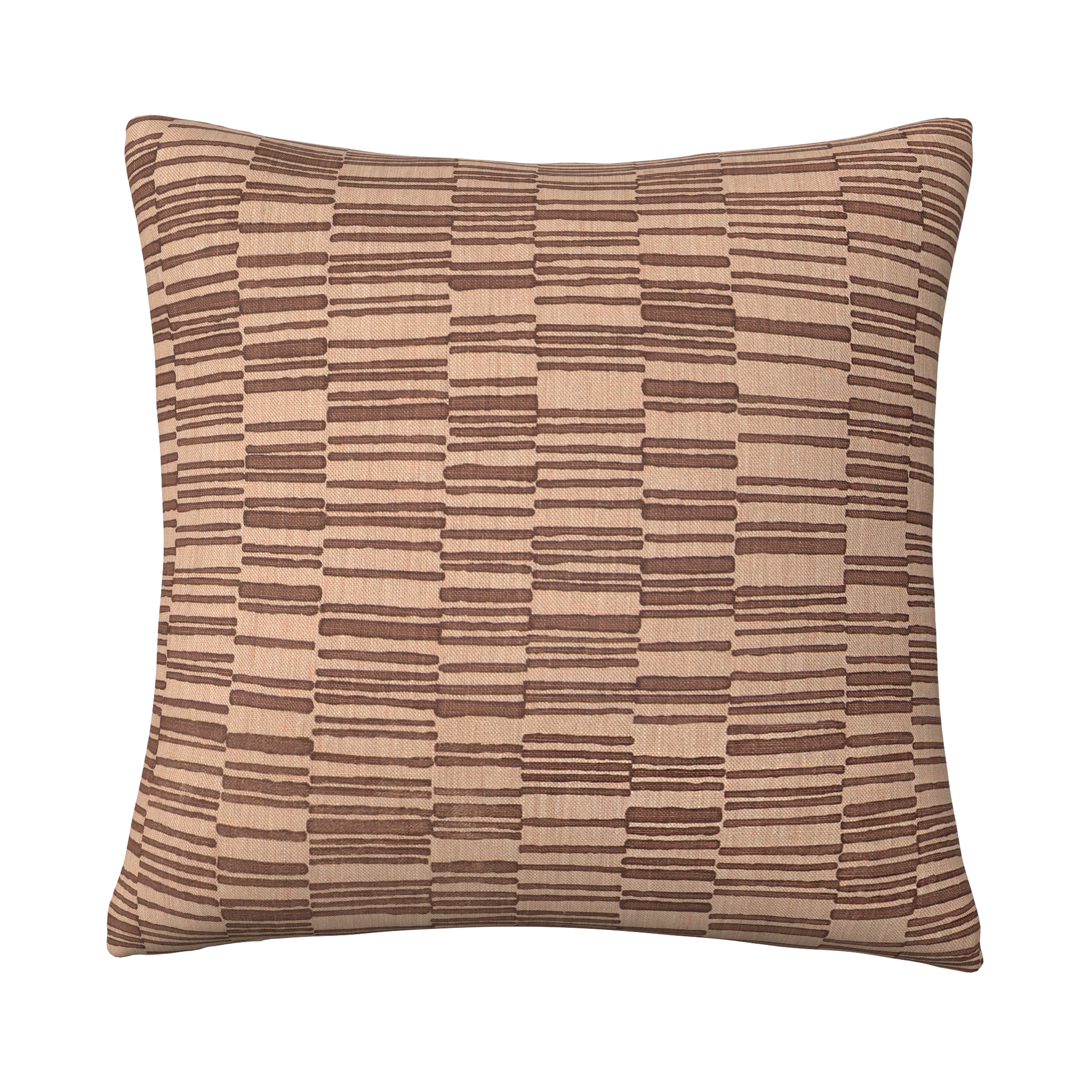 Cascading Check Pillow in Coral - Fineza