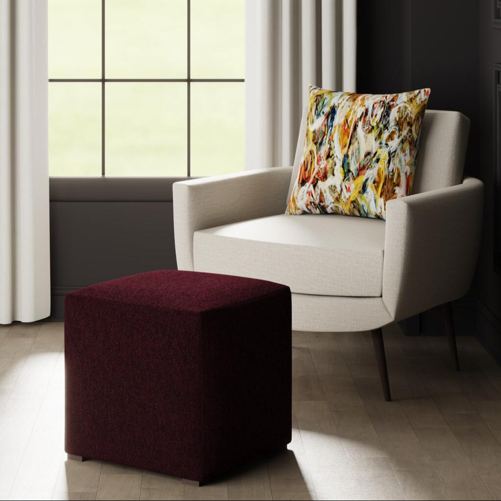 So Mohair Ottoman in Jammin - FineZa2