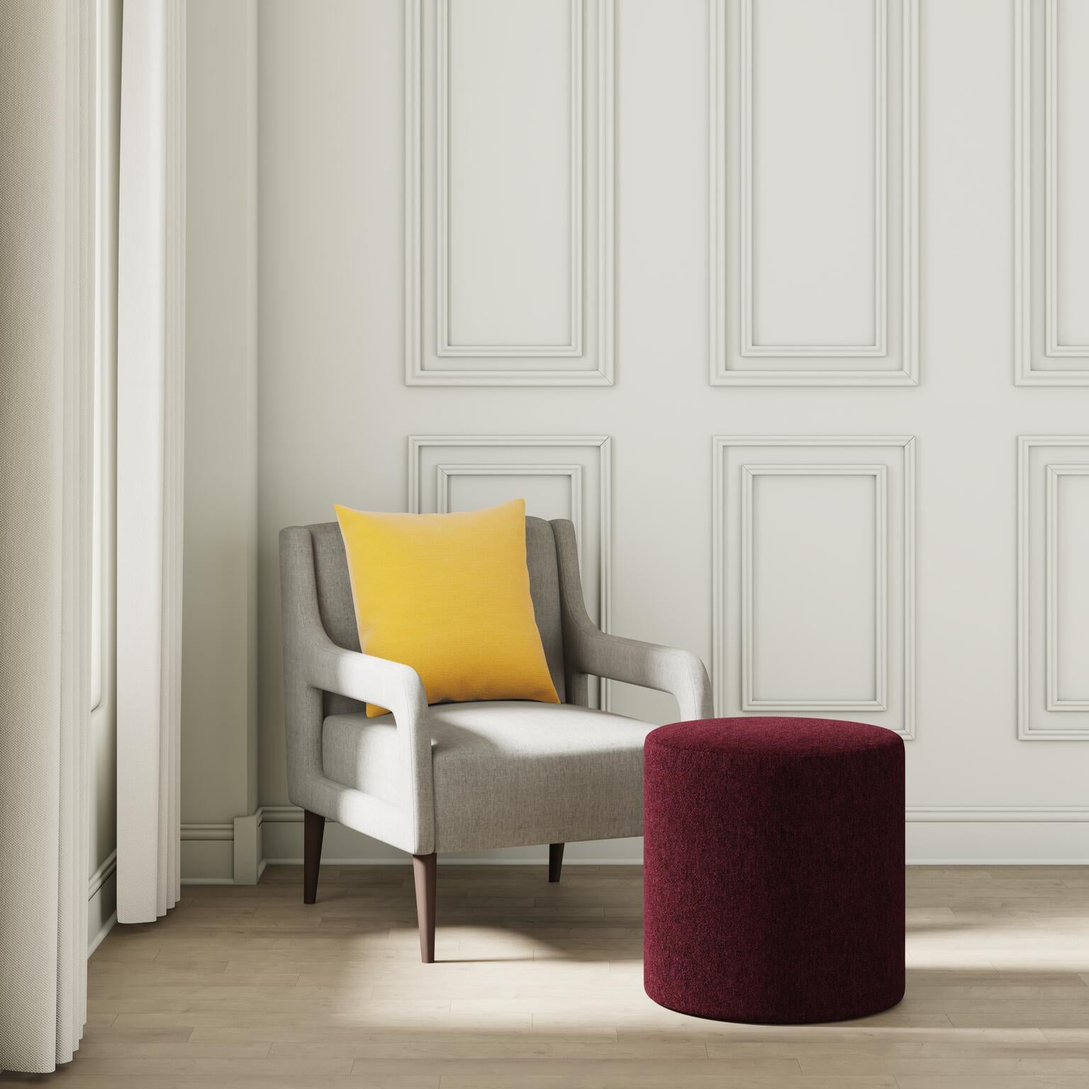 So Mohair Ottoman in Jammin - FineZa4