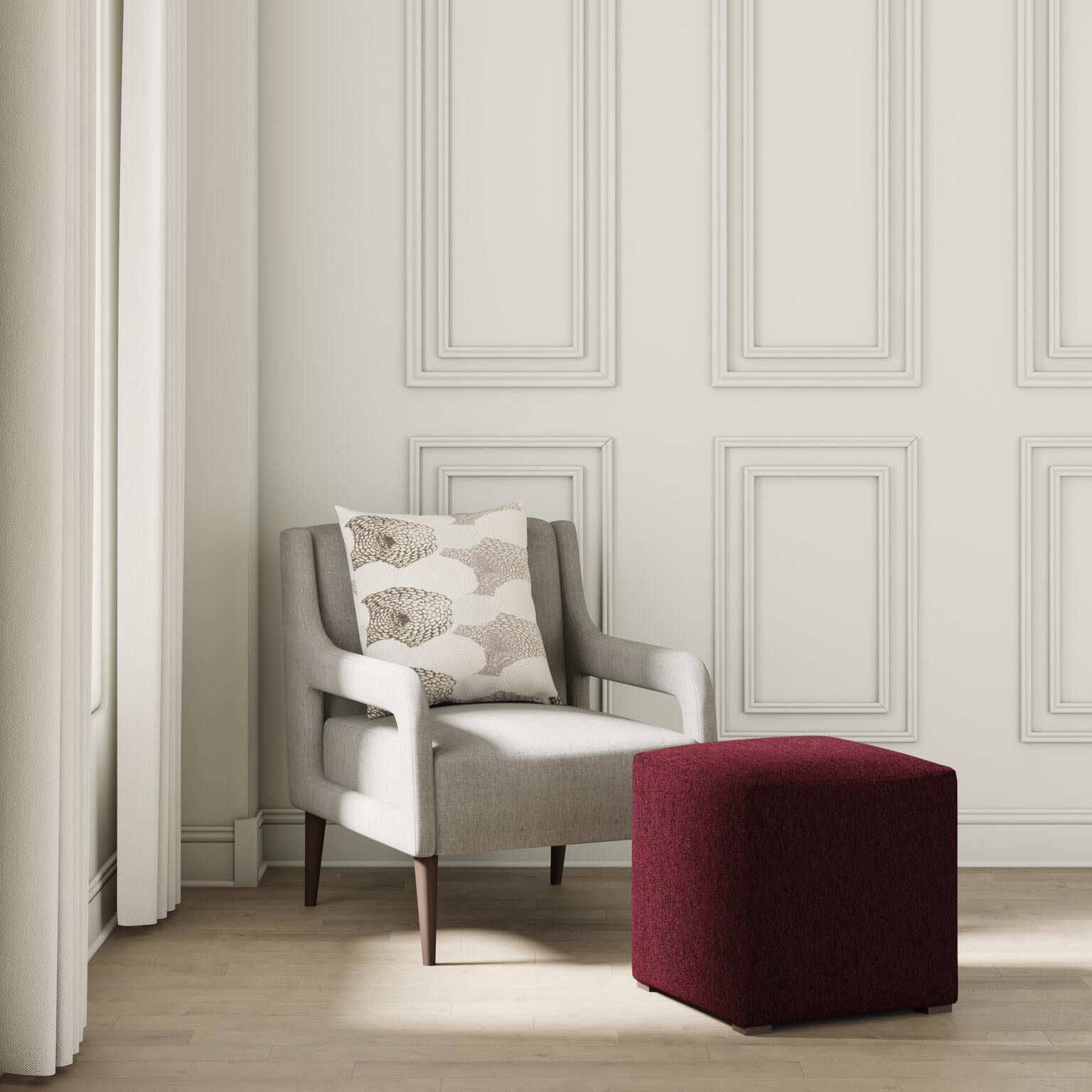 So Mohair Ottoman in Jammin - FineZa5