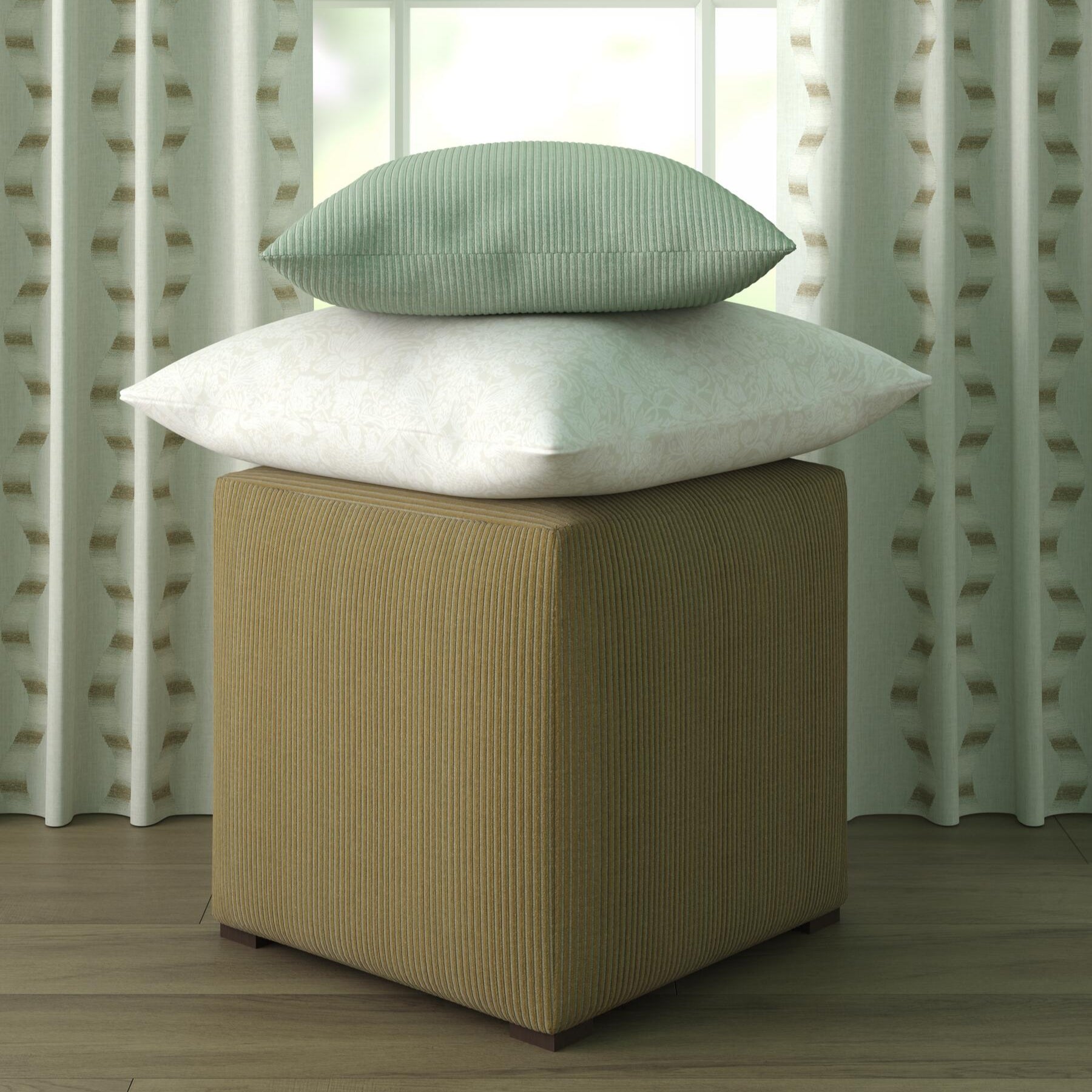 Vineyard Velvet Pillow in Aquamarine - FineZa1